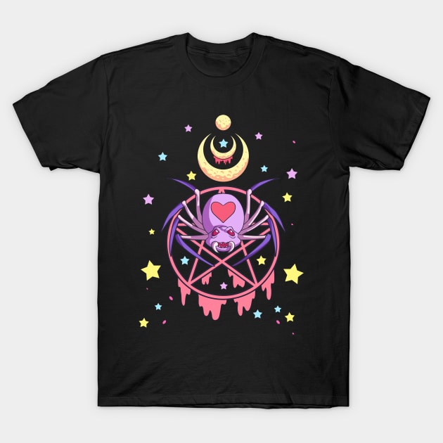 Kawaii Pastel Goth Creepy Pentacle Cute Spider Pentagram T-Shirt by Blink_Imprints10